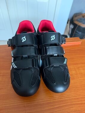 Peloton Kids Black Sneakers with Red Interior